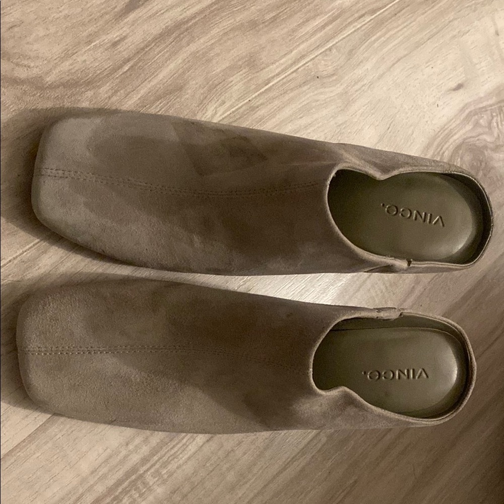 Vince Taupe Suede Wedges